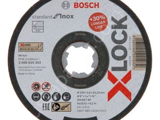 Bosch - X-LOCK - 125*1,6 mm Standard Seri Düz Inox (Paslanmaz Çelik) Kesme Diski (Taş) 2608619363